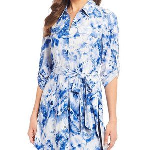 Calvin Klein Tie Dye Matte Tab Sleeve Tunic NWOT